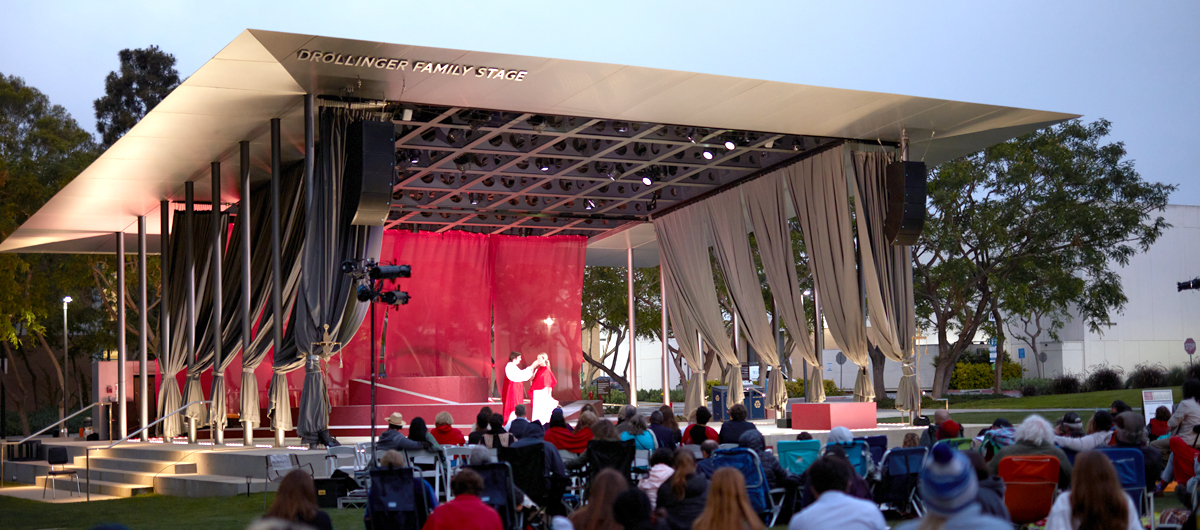 Photo of a Shakespeare on the Bluff performance at the Drollinger Family Stage.