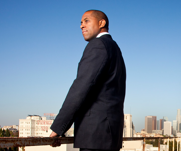 Tony Brown on the roof of a building in Los Angeles.