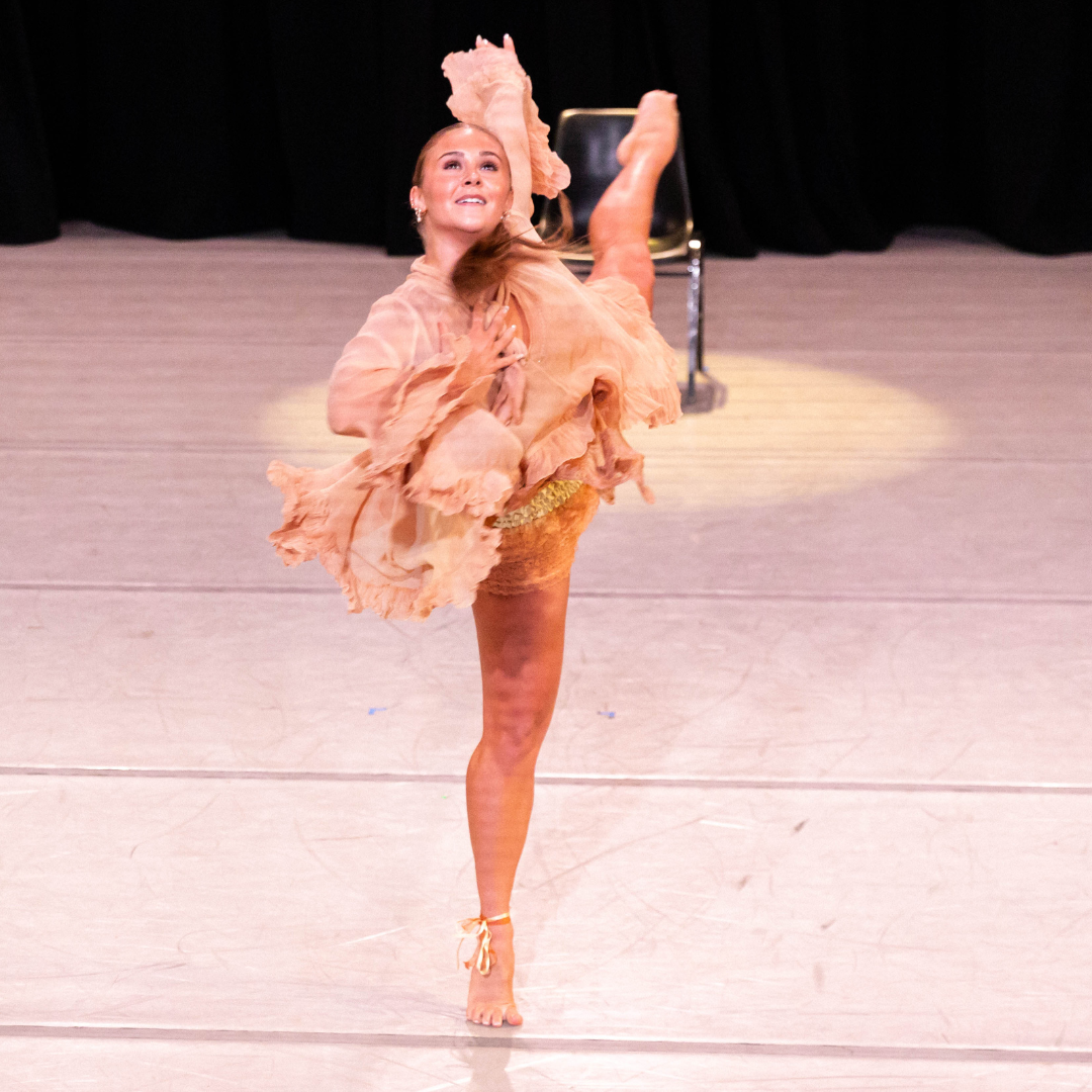 A senior dancer performing during the Senior Showcase.