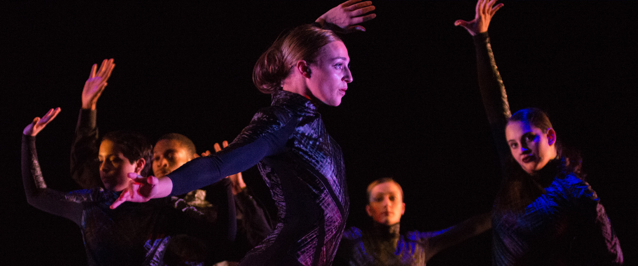 Group of dancers in the Fall '16 Faculty Concert.