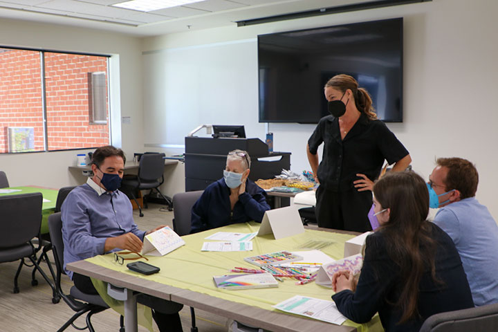 LMU Loyola Law School and LMU CFA staff meet for an art therapy session on the LLS campus