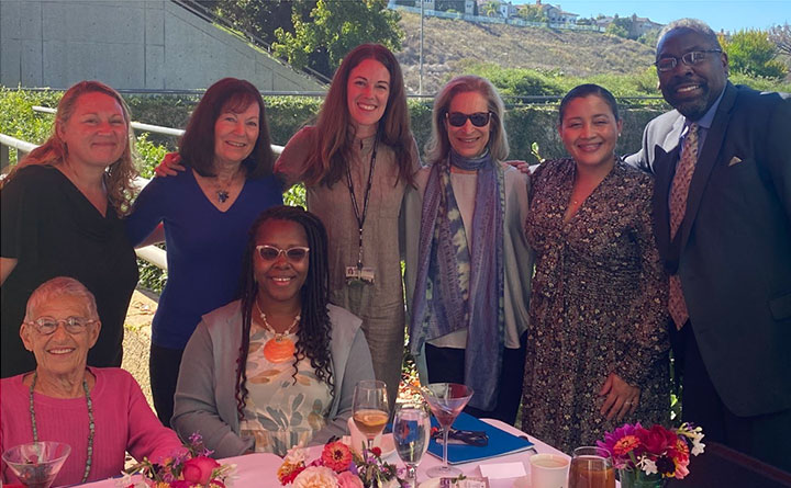 Members of the Clinic Council standing in a group outside University Hall