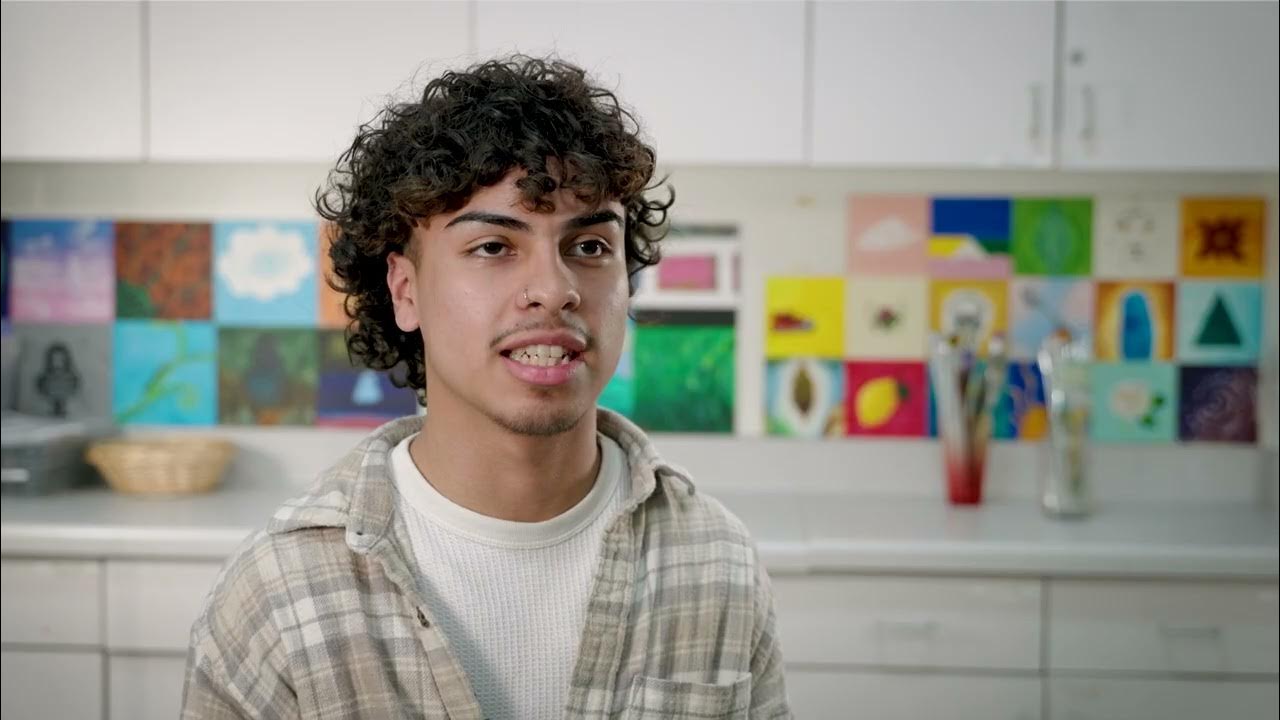 A student speaking to the camera