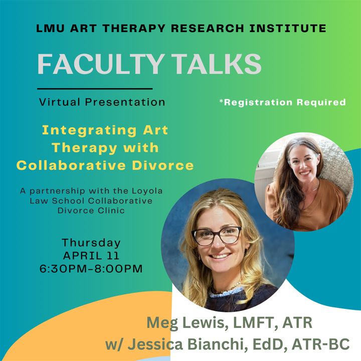 Promo image advertising Faculty Talks event featuring Meg Lewis and Jessica Bianchi.