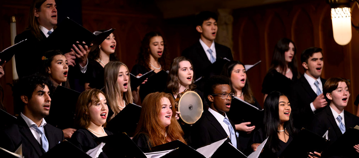 The LMU Consort Singers performing during the 2025 Gala Christmas Concert.