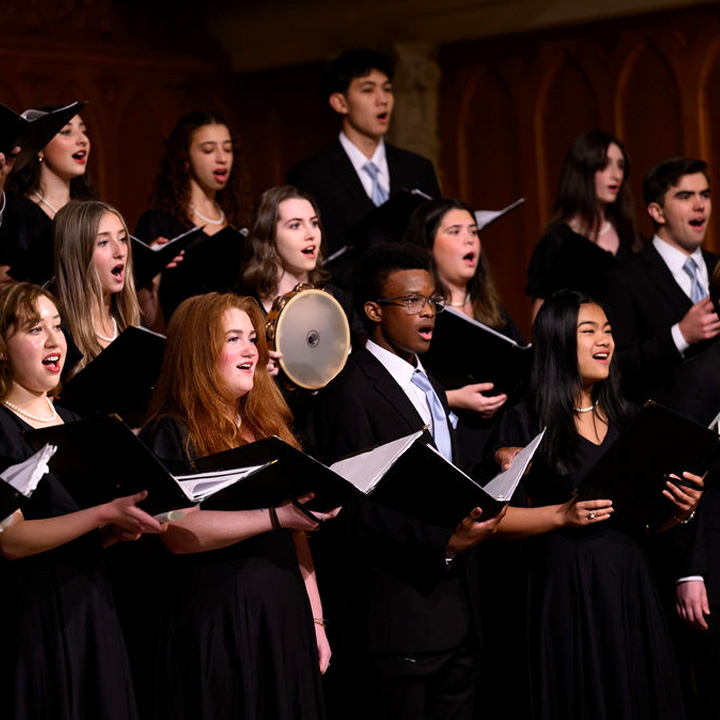 The LMU Consort Singers performing at the 2025 Gala Christmas Concert.