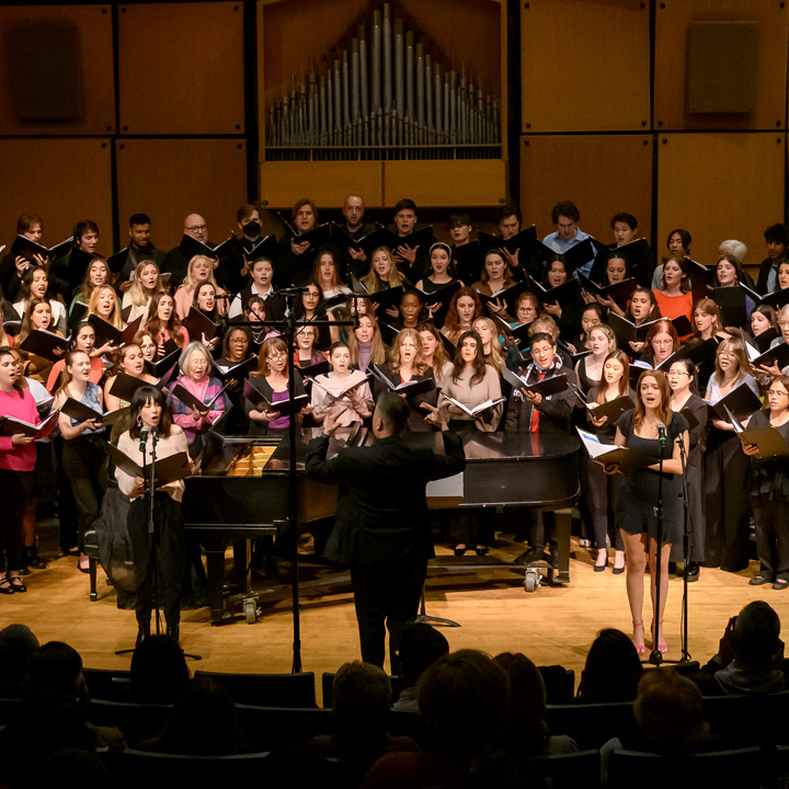 The LMU Combined Choirs performing 