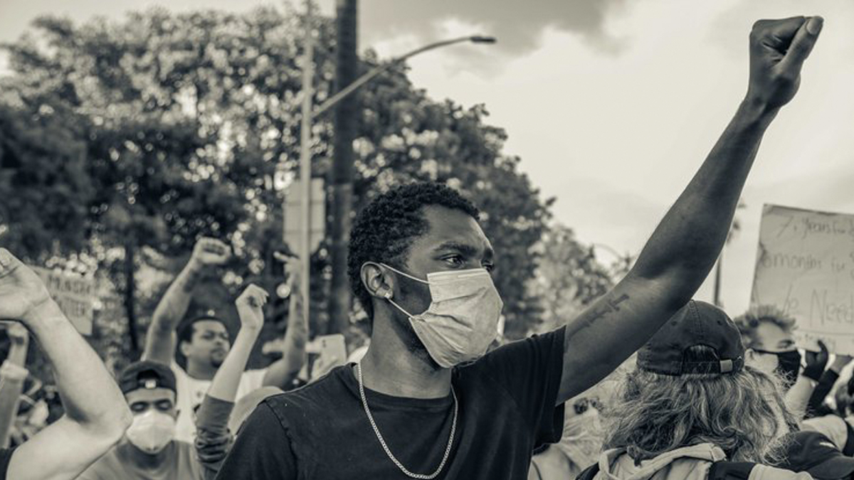 Photo of BLM protestors taken by Trevor Jackson.