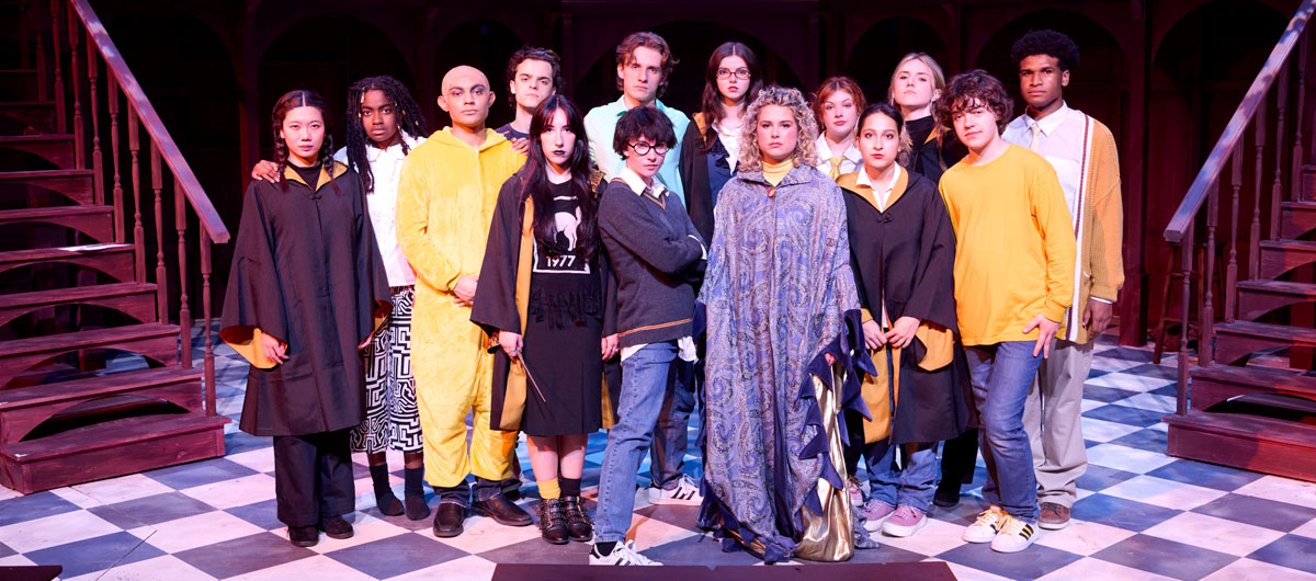 The Puffs cast pose for a photo.