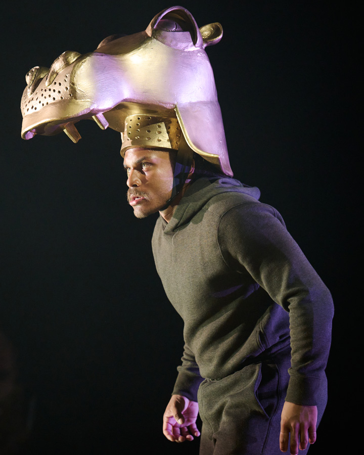 A confrontational hippo from the play, 