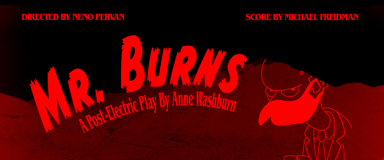 Poster for Mr. Burns, showing Mr. Burns in red.