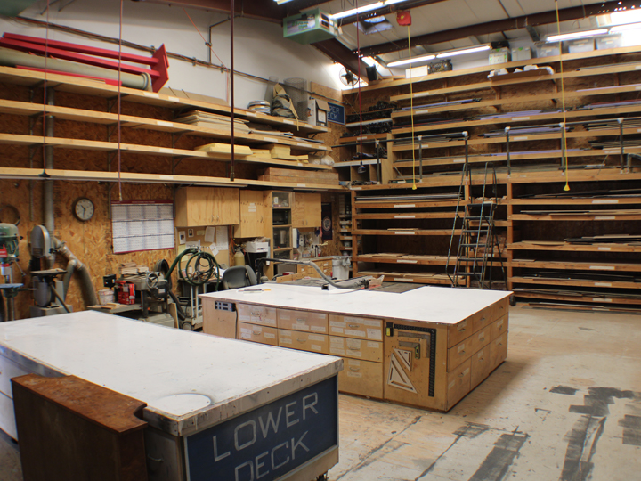 A photo of Theatre Arts' scene shop.