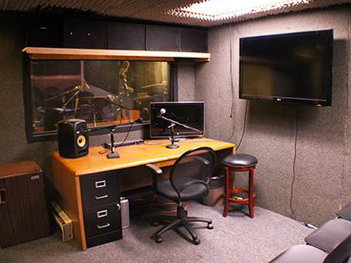 A photo of the sound and recording studio.