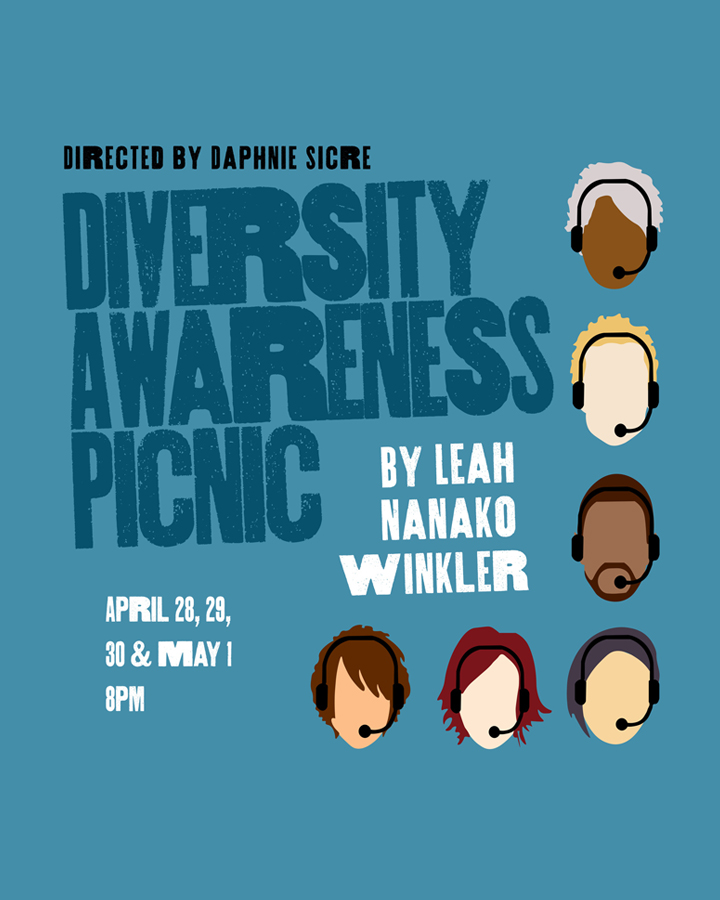 Poster for Diversity Awareness Picnic, showing illustrated heads on a teal background.