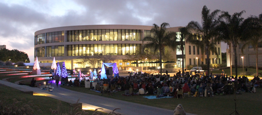 Panoramic shot of a performance of As You Like It.