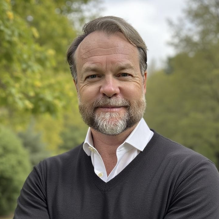 Headshot of Channing Lindsay in a dark colored shirt.