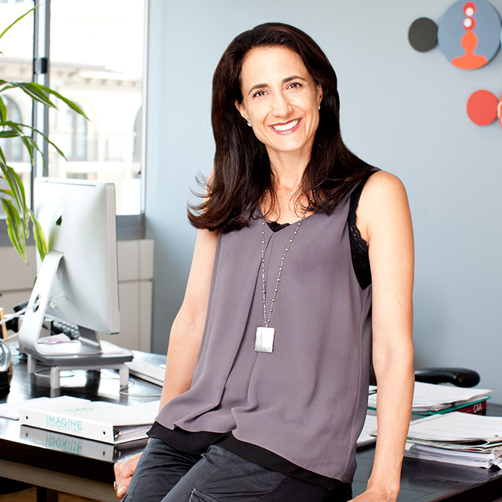 Photo of Francie Calfo in her office.
